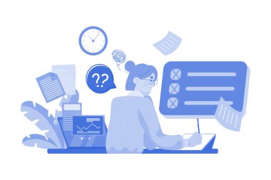 Kafası karışmış iş kadını doğru çözümü buluyor.