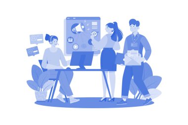 Business Team Working On The Marketing Campaign