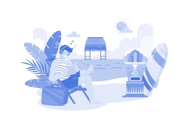 Man Enjoying Summer Holiday At The Beach