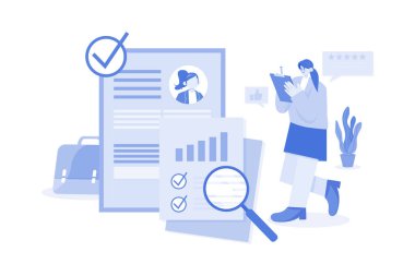 Beyaz arkaplandaki Yönetim Değerlendirme Çizimi