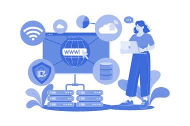 Beyaz arkaplanda Ağ Yöneticisi İllüstrasyon kavramı