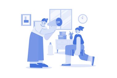 Beyaz arka planda Kişisel Eğitmen İllüstrasyonu