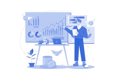 Finansal Analizci pazar eğilimlerini analiz ediyor.