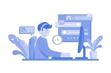 Beyaz arka planda Müşteri Bakımı İllüstrasyon Konsepti