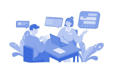 Beyaz arka planda Servis Danışmanı Illustration kavramı