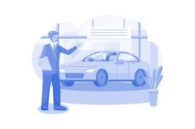 Araba Showroom Yöneticisi Arabayla Uğraşıyor