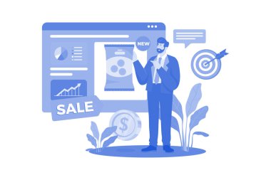 Beyaz arka planda Ürün Yöneticisi İllüstrasyonu