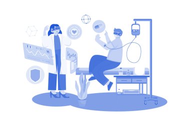 Doctor Treating A Patient Using VR