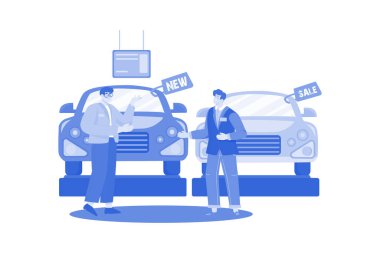 Araba Showroom Yöneticisi Arabayla Uğraşıyor
