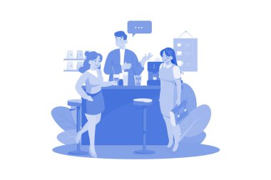 Beyaz arka planda Arkadaşlarla Tanışma İş Arkadaşları Çizimi konsepti