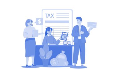 Beyaz bir arkaplan üzerine Finansal Rapor İllüstrasyonu