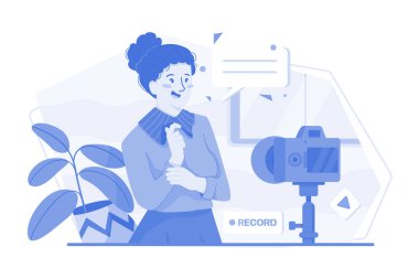 İçerik oluşturucu video kaydediyor