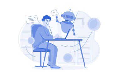 Beyaz arka planda Kripto Para Birimi Ticaret Robotu İllüstrasyon kavramı