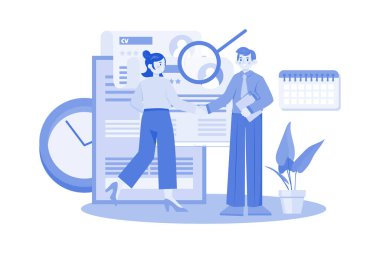 Beyaz arkaplan üzerinde işe alım süreci resimleme kavramı