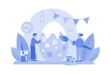 Beyaz arkaplanda Paskalya Günü İllüstrasyonu