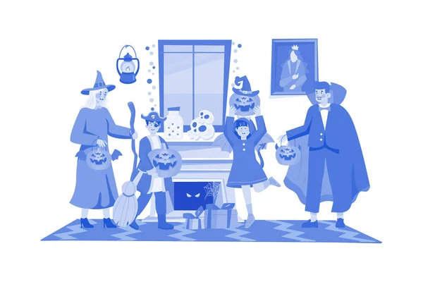 Glad Halloween Illustration Koncept Vit Bakgrund Royaltyfria illustrationer