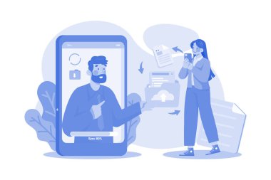 Çevrimiçi Dosya Paylaşımı Çizimi konsepti beyaz arkaplan