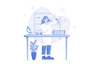 Beyaz arkaplan üzerine Araştırma Laboratuarı Illustration kavramı