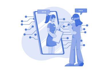 Beyaz arkaplan üzerine Sanal Kişisel Resimlendirme Konsepti