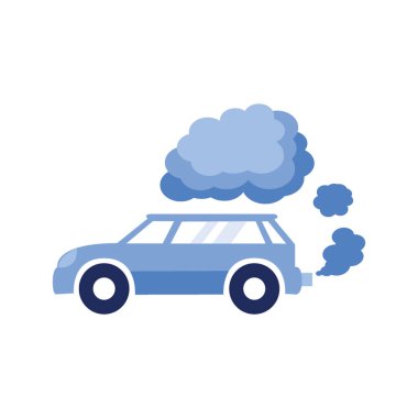 Tek Renk Biçimli Araba Egzoz Simgesi