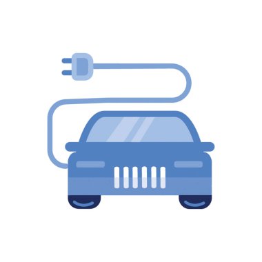 Monokrom Biçimli Elektrikli Otomobil Simgesi