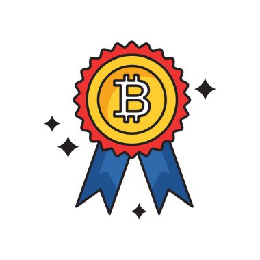 Bitcoin Rozet Simgesi Düz Biçimli