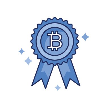 Monokrom biçiminde Bitcoin Rozet Simgesi