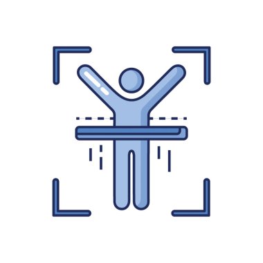 Vücut Tarayıcı Simgesi tek renkli biçiminde