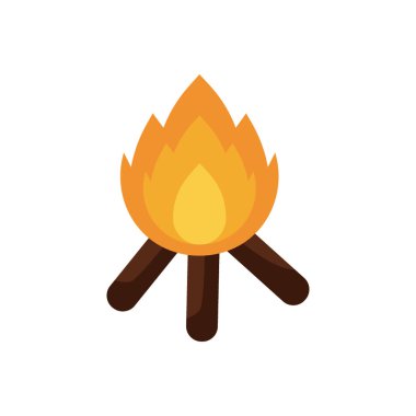 Kamp ateşi kutsal kişilerin resmi içinde düz stil