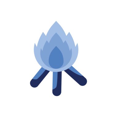 Tek renkli kamp ateşi simgesi