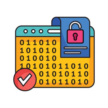 Blok zinciri Şifreleme Simgesi düz biçiminde