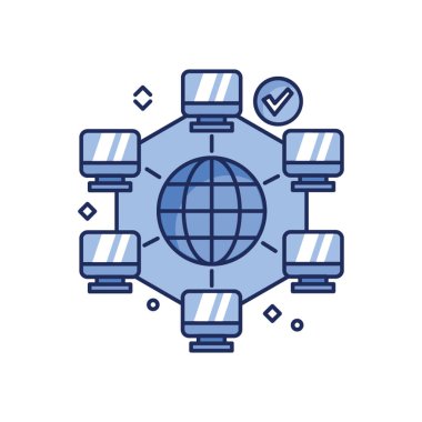 Tek renk biçiminde ademi merkeziyet simgesi