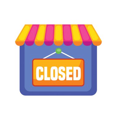 Dükkan Simgeyi Düz Biçimli Kapat