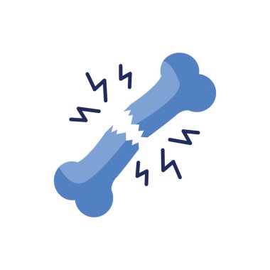 Kırık Kemik Simgesi Tek Renk Biçimi