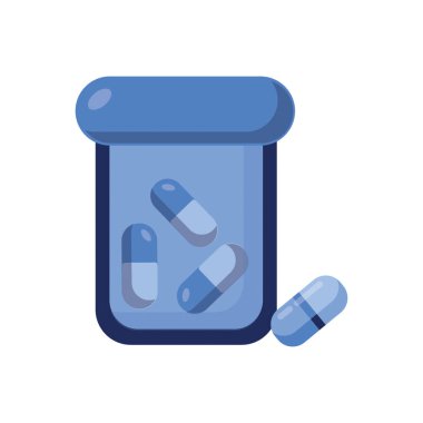 Hapları şişe kutsal kişilerin resmi içinde düz stil