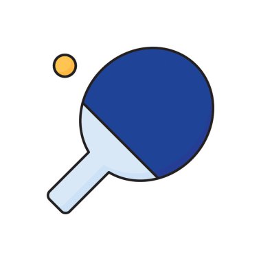 Düz stil ile Masa Tenisi Yarasa Simgesi
