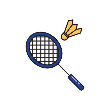 Badminton Simgesi düz stil