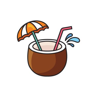 Düz stil Hindistan cevizi suyu ikonu