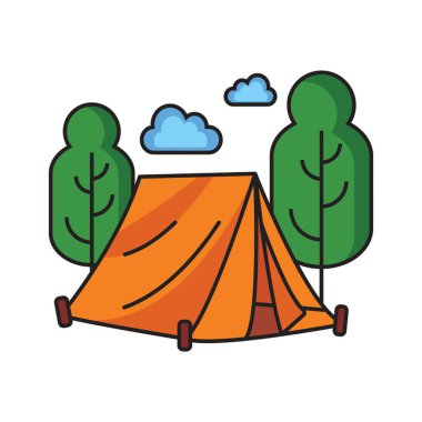 Düz stil simgesinde çadır