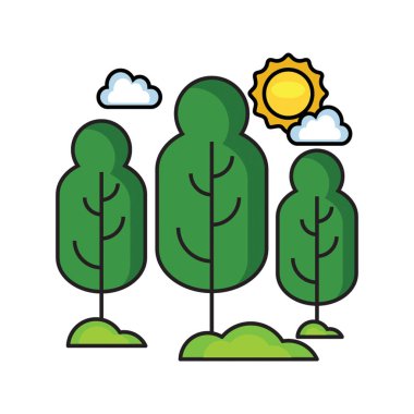 Orman Simgesi düz stil