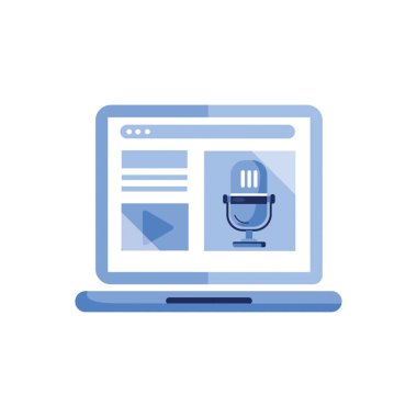 Tek renkli web podcast Simgesi