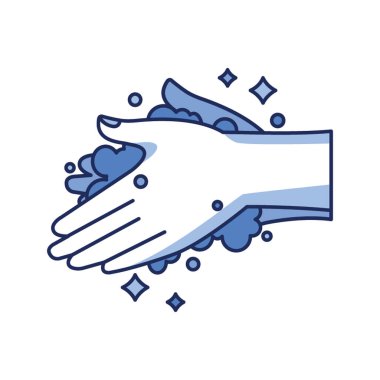 Tek renk biçiminde el yıkama Simgesi