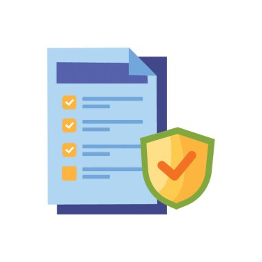 Belge Sigorta Simgesi düz stil