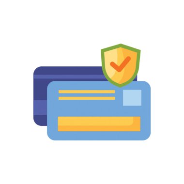 Sigorta Kart Simgesi düz stil