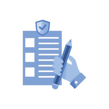 Sigorta Kağıt Simgesi Tek Renk Biçimi