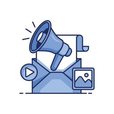 Tek renkli simge biçiminde e- posta Pazarlama Simgesi