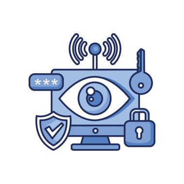 Tek renkli ağ koruma simgesi