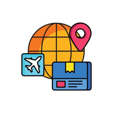 Düz stil ile dünya çapında Sevkiyat Simgesi