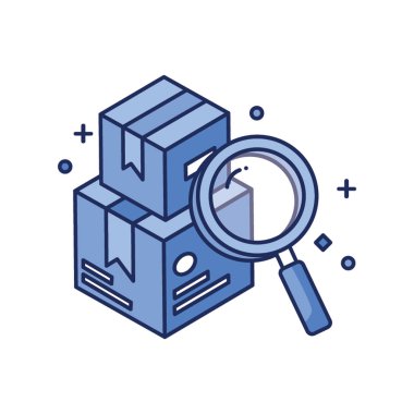 Monokrom biçiminde Arama Simgesi ile Kutu