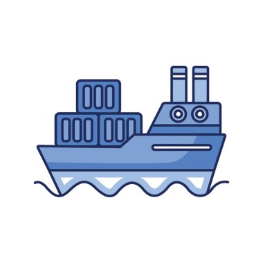 Tekne Taşımacılığı Simgesi tek renkli biçiminde